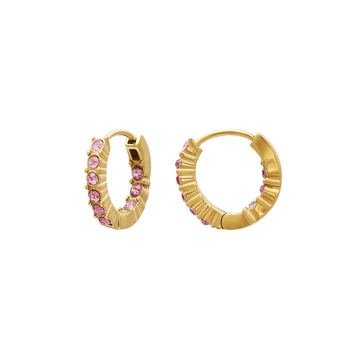 Zircon Stone Hoops - Aurina Ltd