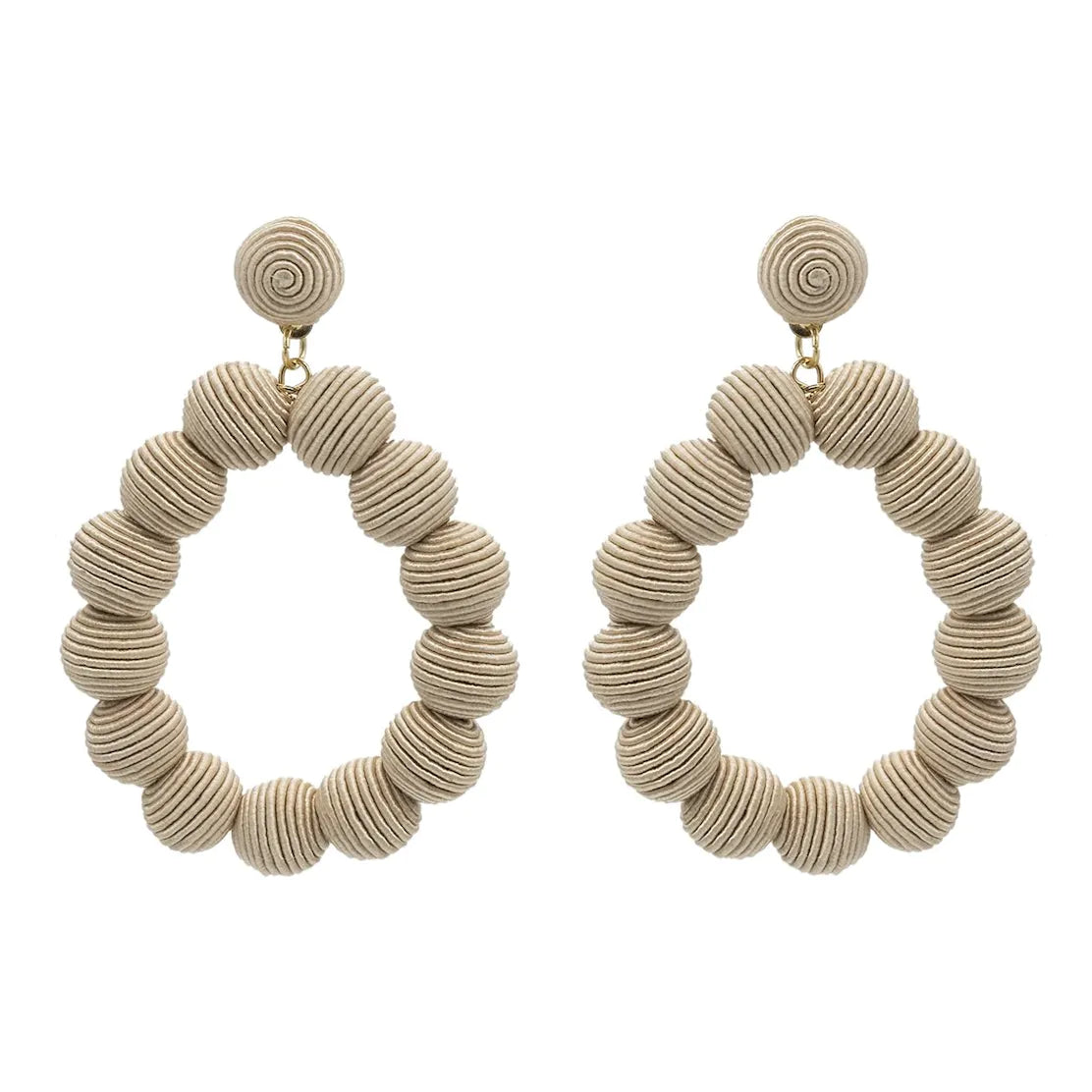 Woven Ball Oval Earrings