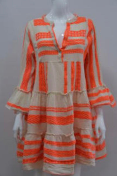 Neon Aztec Short Summer Dress - Aurina Ltd