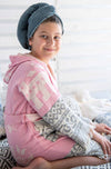 Kentima kids bathrobe - pink & grey - Aurina Ltd