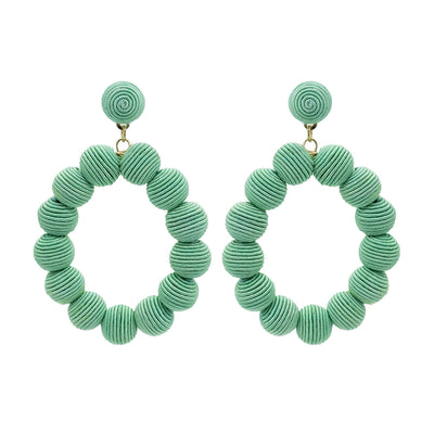 Woven Ball Oval Earrings