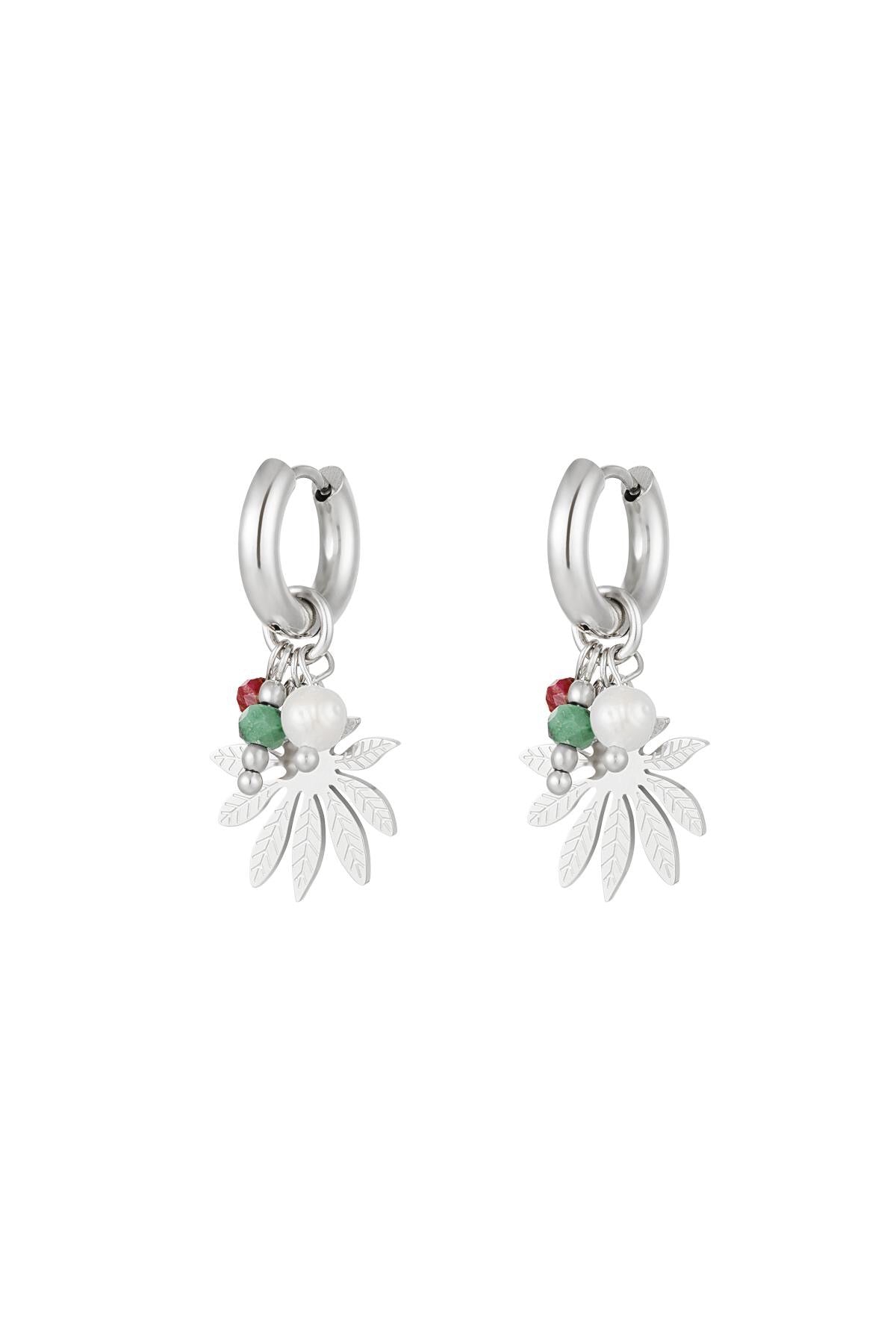 Flower Earrings with Beads