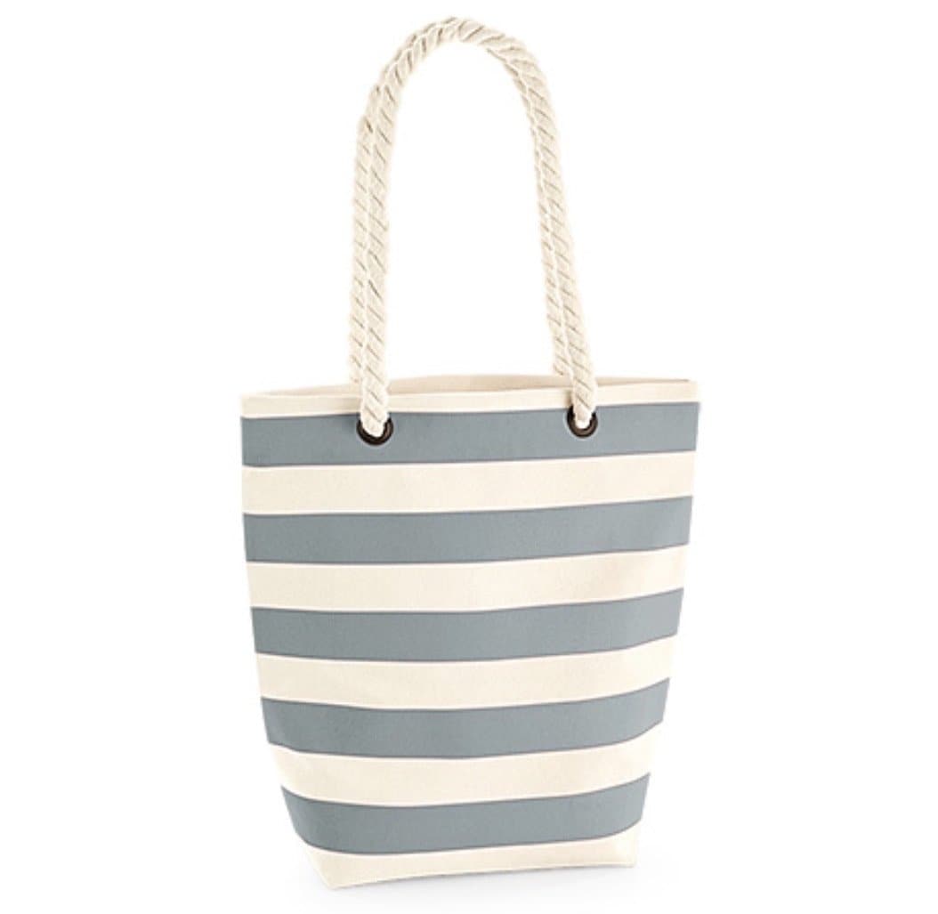 Nautical Stripe Canvas Tote Bag with Personalisation - Aurina Ltd