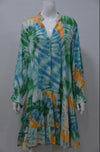 Tie Dye Printed Pleat Dress - Aurina Ltd