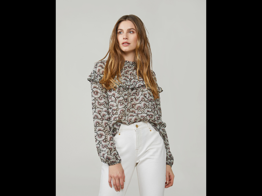 Fan Top with Ruffles - Aurina Ltd