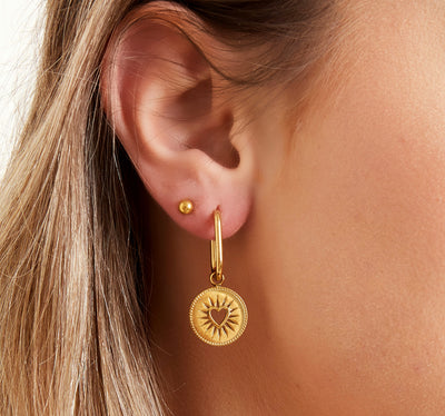 Sunburst Large Huggie Earring Gold - Aurina Ltd