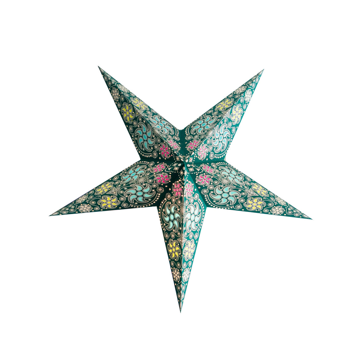 Firework Teal Paper Star Lantern