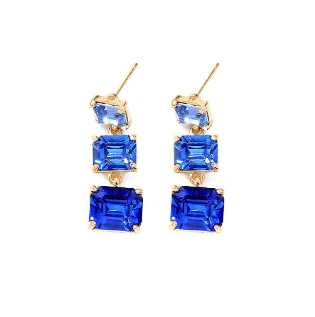 Mayfair Triple Drop Sapphire Style Earring,