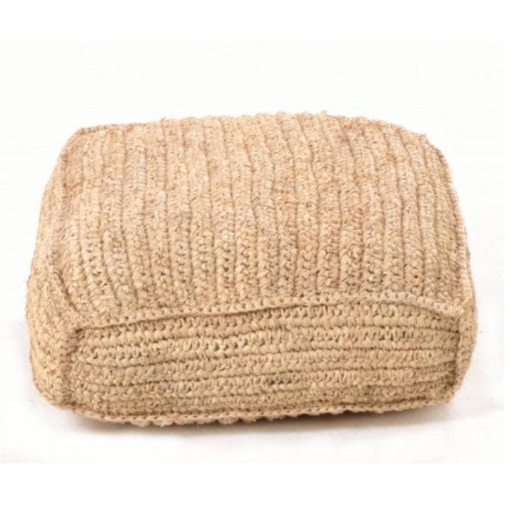 Woven Raffia Foot Stool or Floor Cushion - Aurina Ltd