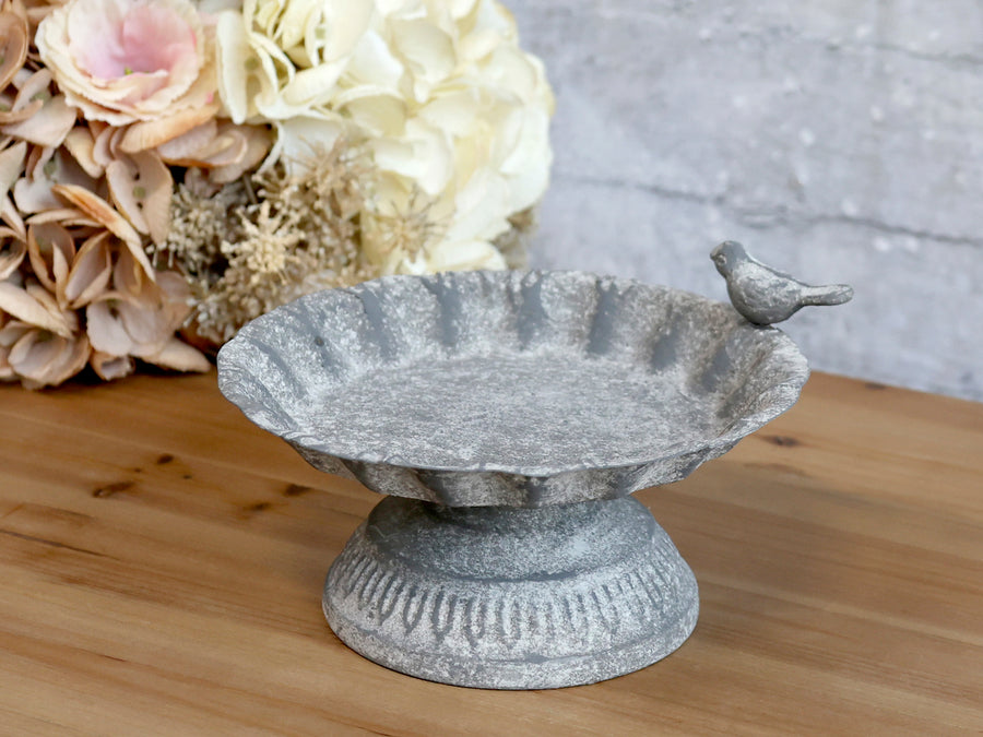 Antique Zinc Bird Bath - Aurina Ltd