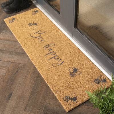 Patio Grey Bee Happy Double Doormat - Aurina Ltd