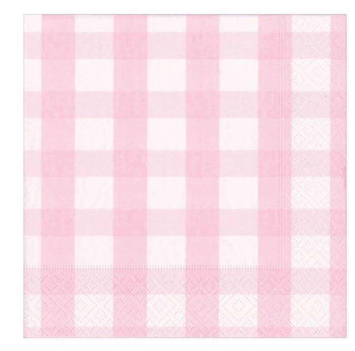 Paper Napkin - Pale Pink Gingham - Aurina Ltd