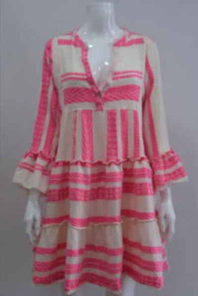 Neon Aztec Short Summer Dress - Aurina Ltd
