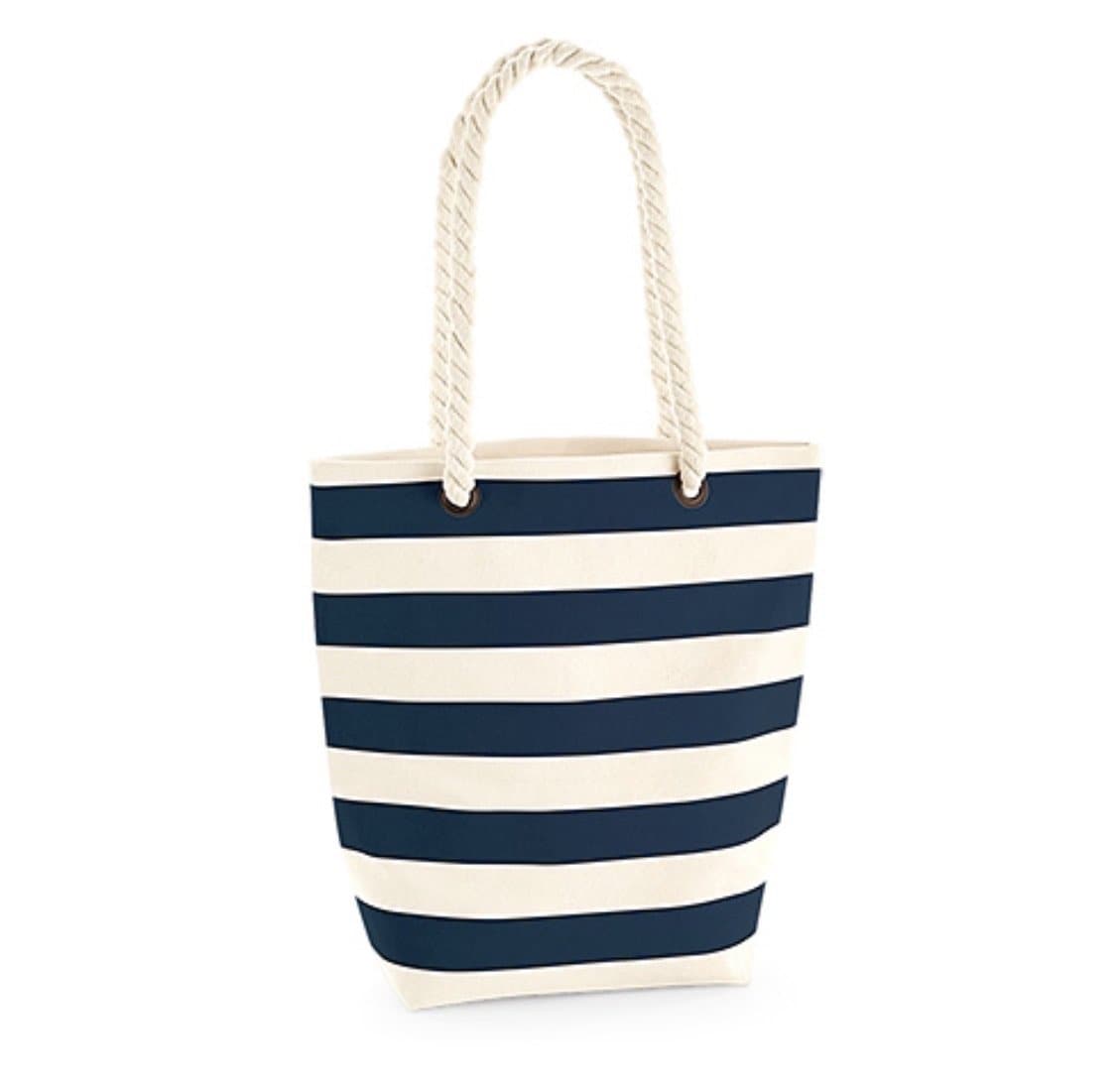 Nautical Stripe Canvas Tote Bag with Personalisation - Aurina Ltd