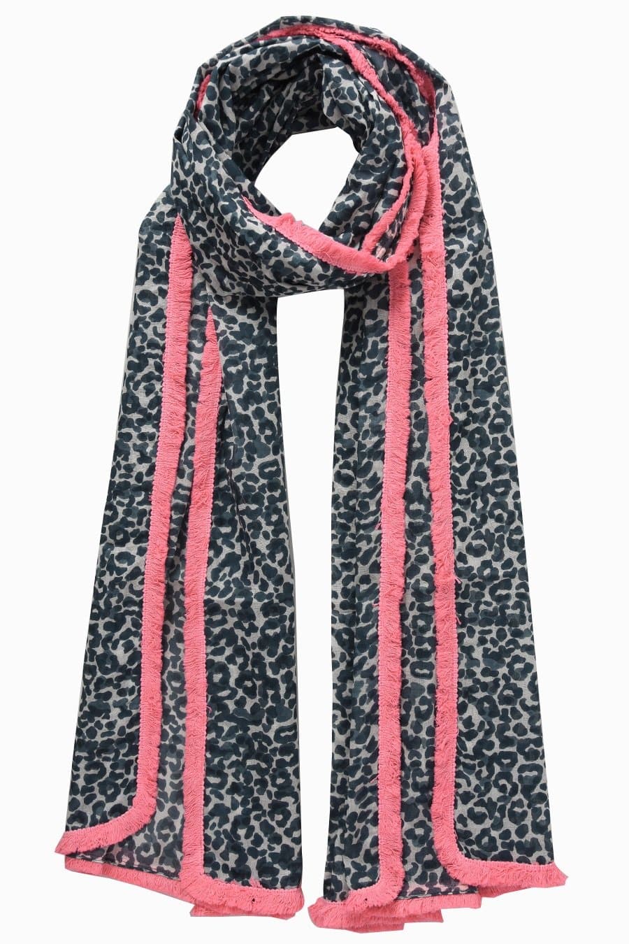 Tassel Trim Animal Scarf - Aurina Ltd
