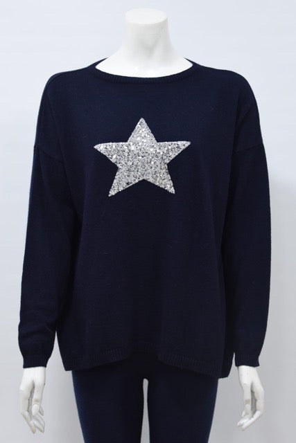 Sequin Star Cashmere Blend Jumper - Aurina Ltd