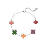 Silver Multi Colour Clover Bracelet