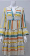 Neon Aztec Short Summer Dress - Aurina Ltd
