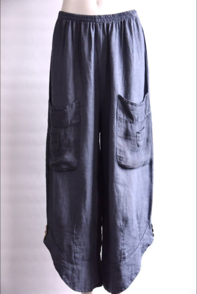 Pocket Linen Trouser - Aurina Ltd