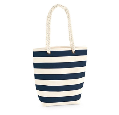 Nautical Stripe Canvas Tote Bag & Cosmetic Bag with Personalisation - Aurina Ltd