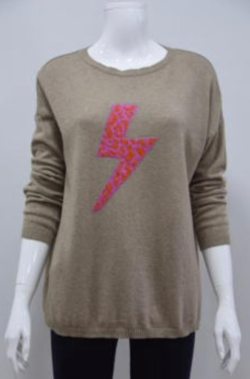 Lightening Bolt Cashmere Blend Jumper - Aurina Ltd