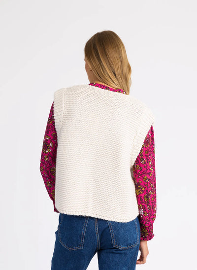 Willow Gilet Style Cardigan - Ecru