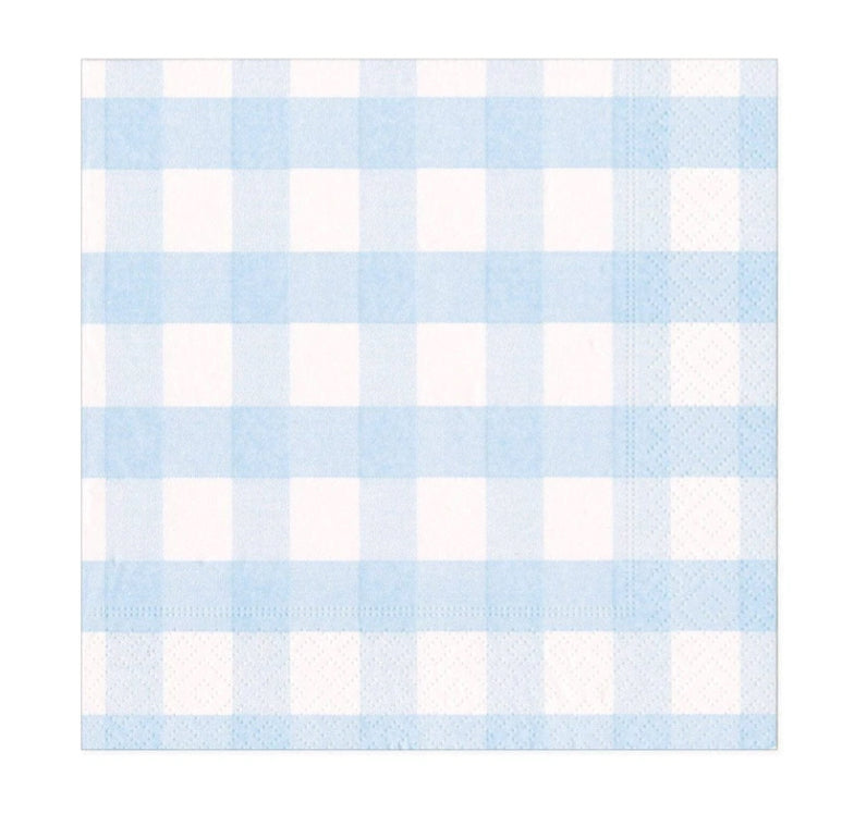 Paper Napkin - Pale Blue Gingham - Aurina Ltd