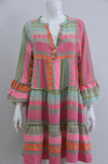 Neon Aztec Short Summer Dress - Aurina Ltd