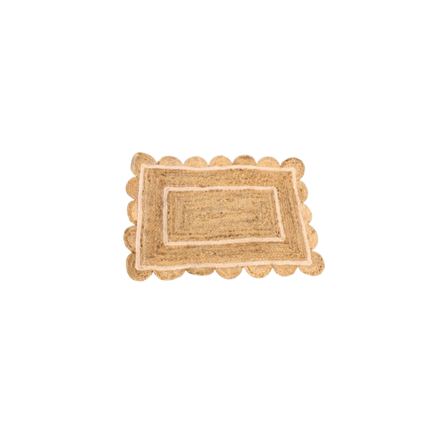 Jute Scalloped Door Mat - Aurina Ltd