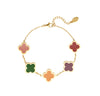 Gold Multi Colour Autumn/Winter Clover Bracelet