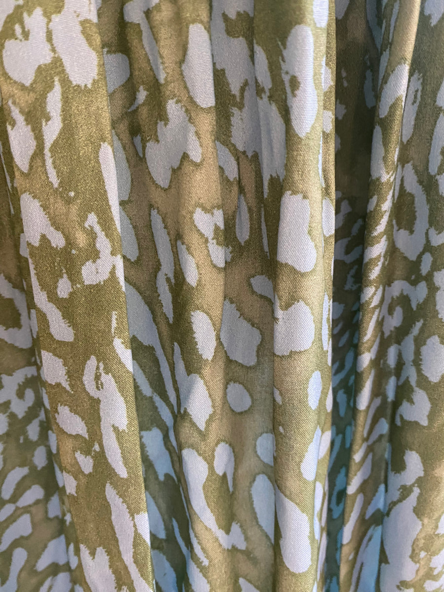 Myla Animal Print Maxi Dress - Khaki & Blue