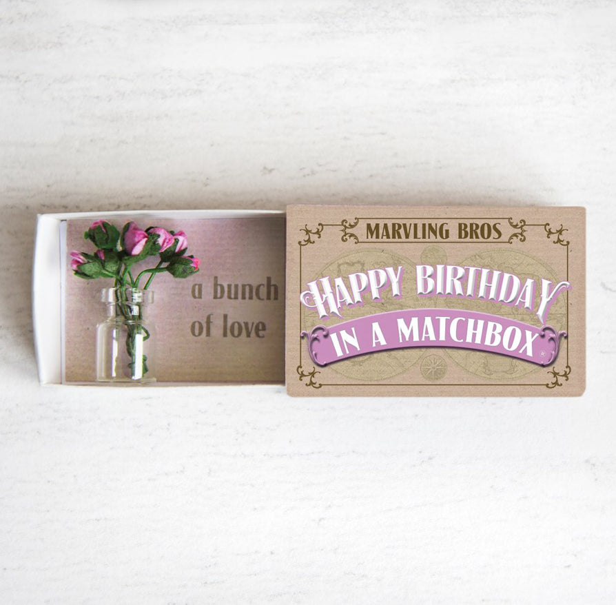 Happy Birthday Bunch of Roses In A Match Box - Aurina Ltd
