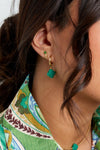 Natural Stone Clover Earrings