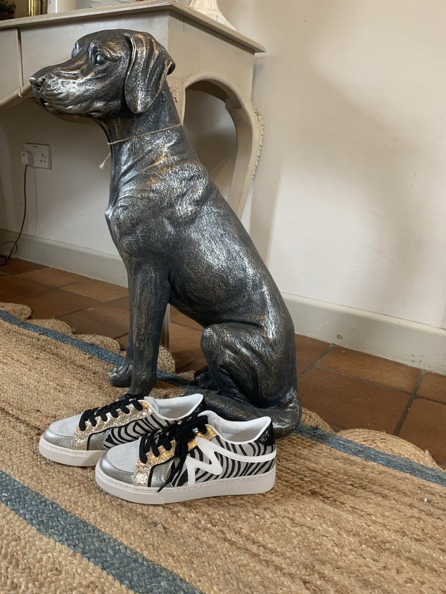 Holkham Metallic Zebra Trainer - Aurina Ltd