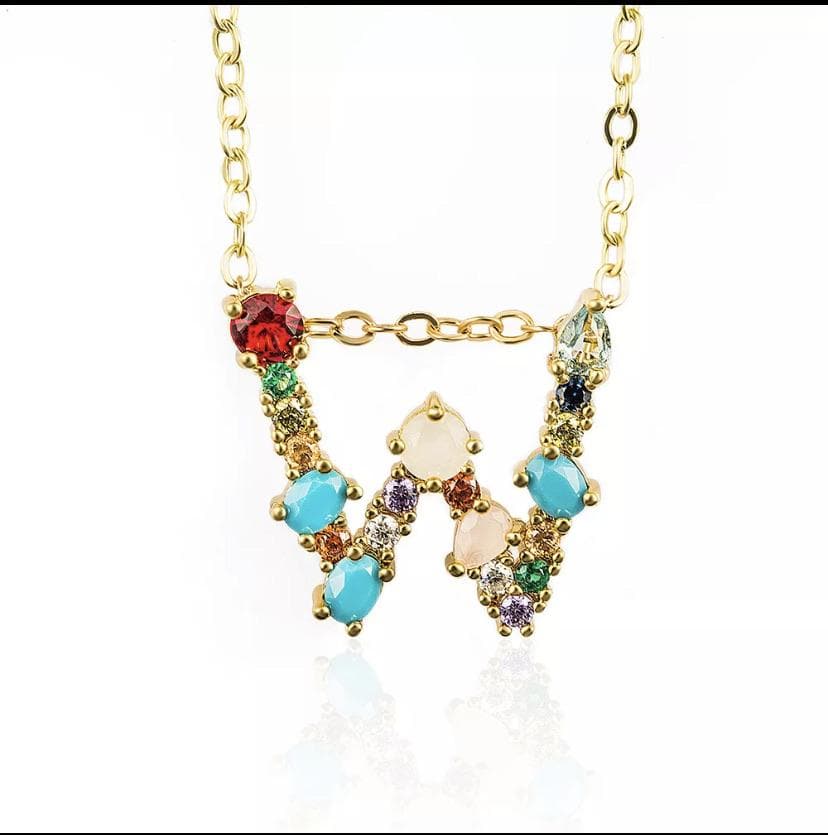 Gem Initial Necklace - Aurina Ltd