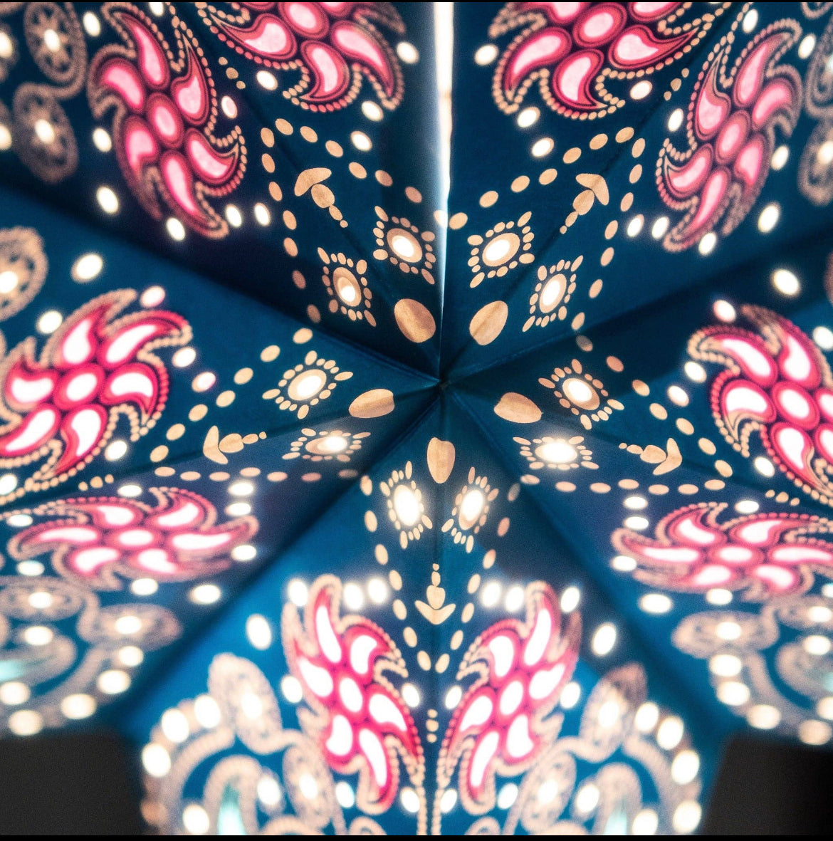 Firework Sea Blue Paper Star Lantern