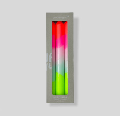 Dip Dye Neon Lollipop Dinner Candle - Aurina Ltd