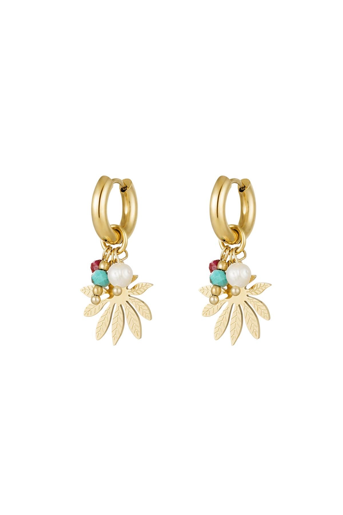 Flower Earrings with Beads