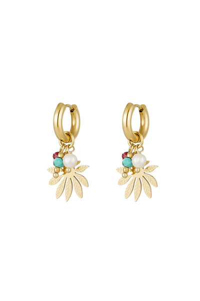 Flower Earrings with Beads