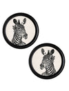 Zebra Illustrations in Round Frame - Light - Aurina Ltd