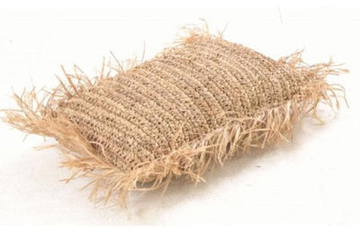 Raffia Rectangular Woven Tasselled Cushion - Aurina Ltd