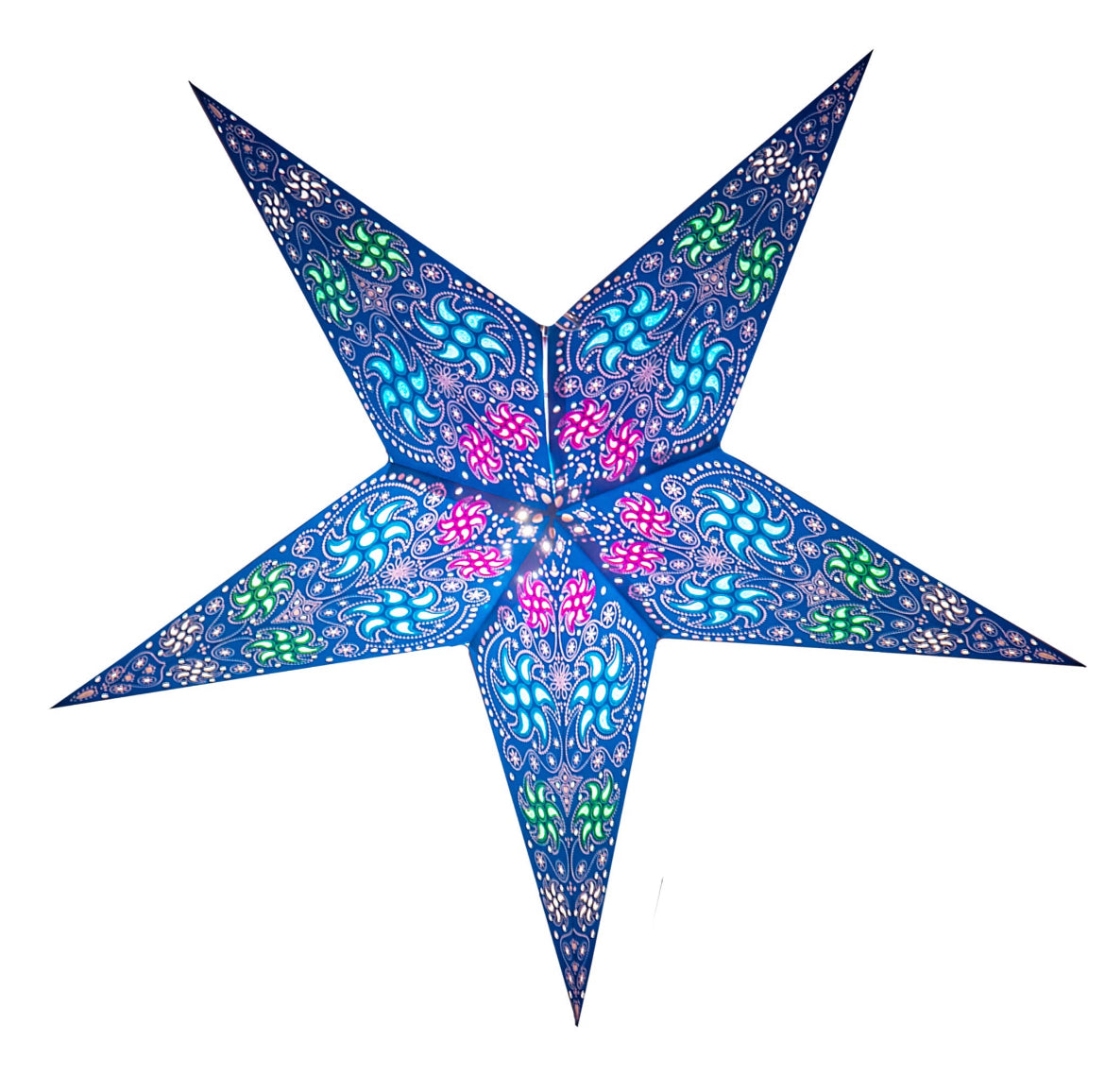 Firework Sea Blue Paper Star Lantern
