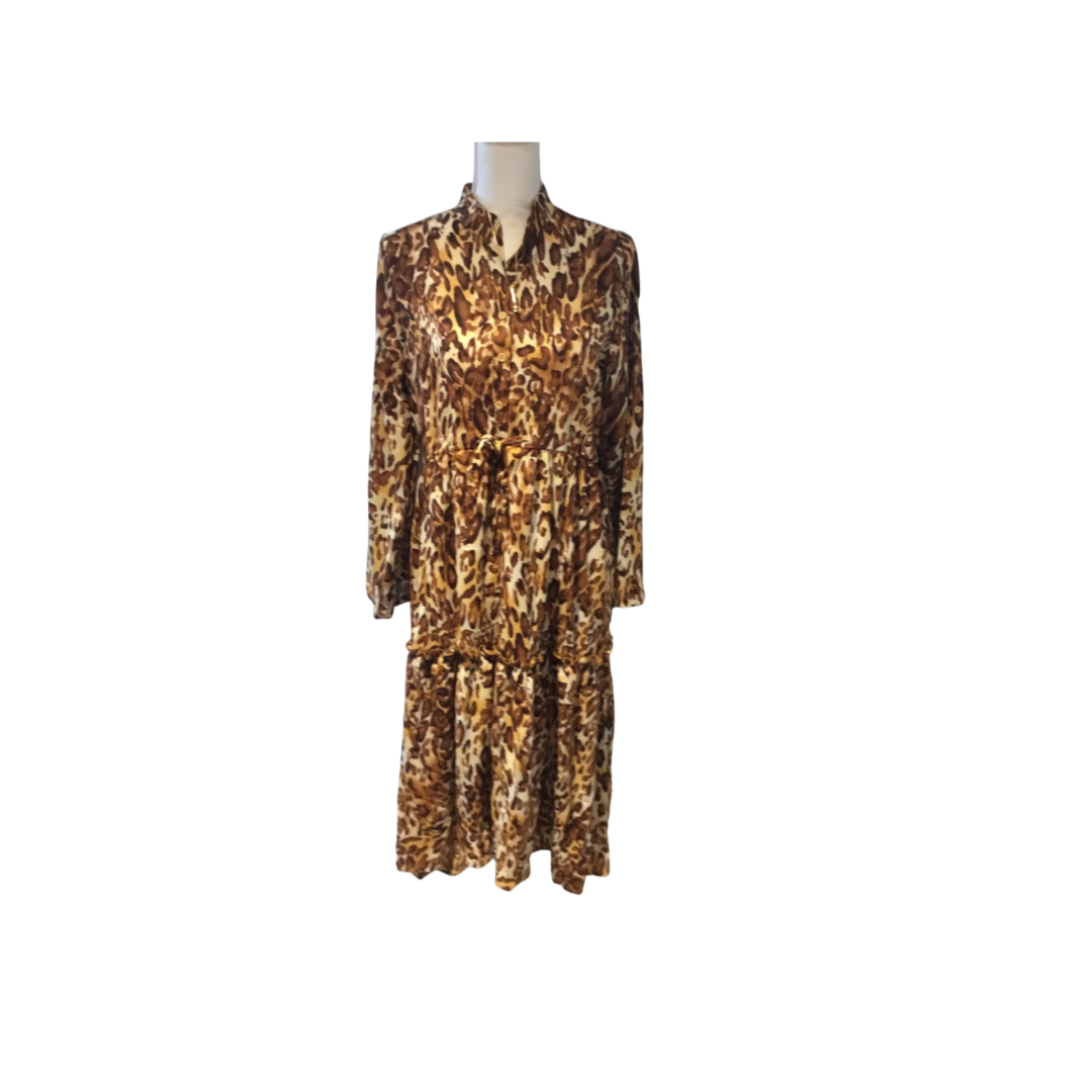Binham Leopard Tiered Dress - Aurina Ltd