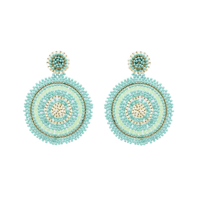 Beaded Circle Drop Earrings