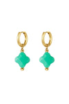 Natural Stone Clover Earrings