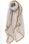 Pom Pom Star Trim Scarf - Aurina Ltd