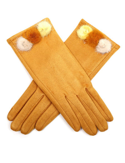 Fur Pom Pom Glove - Aurina Ltd