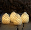 Clara Led Wax Pine Cone Set of 4 - Aurina Ltd