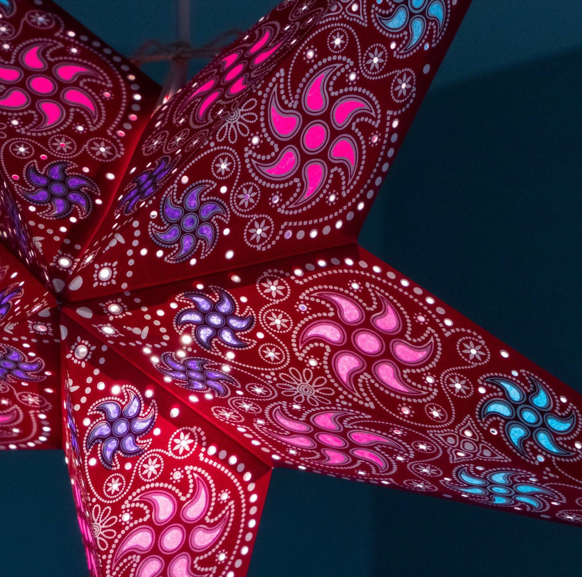 Firework Red Paper Star Lantern