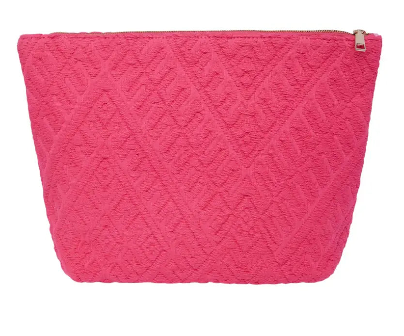Pink Jacquard Towelling Wash Bag - Aurina Ltd